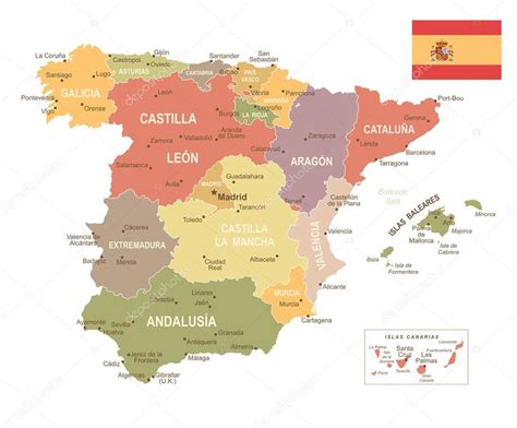 Ez azt jelenti, hogy felhasználhatja és módosíthatja személyes és kereskedelmi projektjeiben. Spanyolország Térkép - Vuntage — Stock Vektor © dikobrazik ...