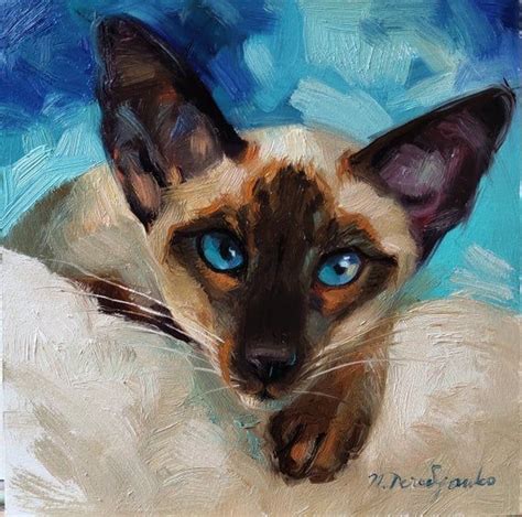 Siamese Cat Custom Portrait Painting Original Oil Art From Etsy In
