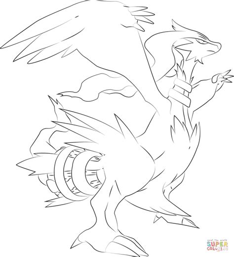 These pokemon coloring pages allow kids to accompany their favorite characters to an adventure land. Reshiram Pokemon coloring page | Free Printable Coloring Pages