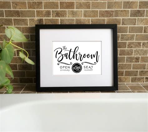 Farmhouse Bathroom Sign Printable Funny Bathroom Printable Etsy