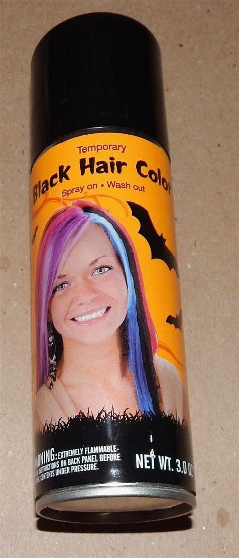 Halloween Black Hair Color Temporay Spray On Wash Out 3oz Can 115x