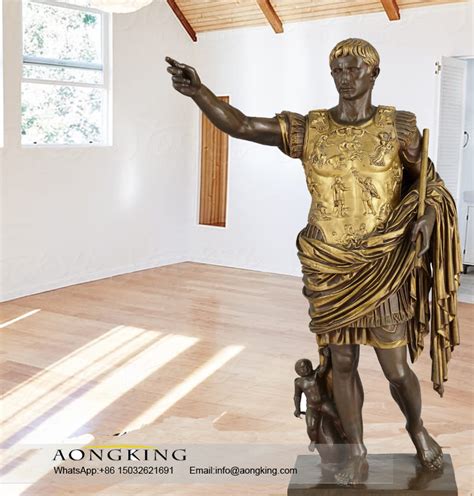 Roman Figure Augustus Caesar Bronze Life Size Statue Aongking Sculpture