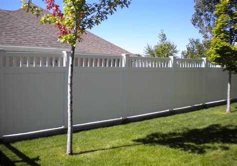 Because of the open weave of the fencing material, lattice panels are not as sturdy as most vinyl products, so it's not often used for long sections of fence without substantial reinforcement. Spokane Vinyl Fence