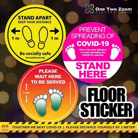Floor Sticker Covid 19 Social Distancing Pvc Synthetic Sticker