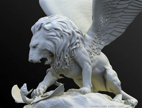 Winged Lion Of Babylon Digital Sculpture Sculpture Animal Sculptures