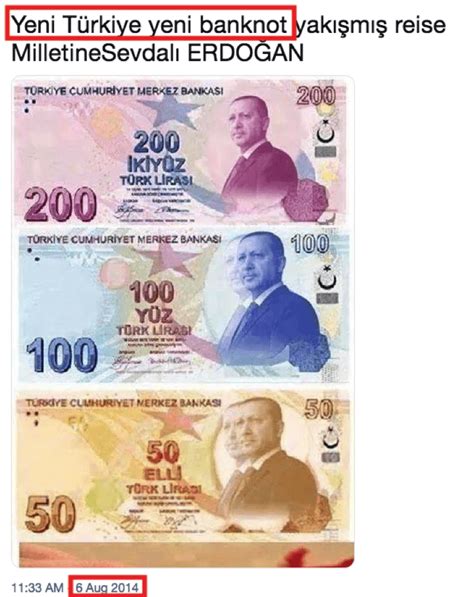 Üzerinde Erdoğanın yer aldığı banknotlar hakkındaki iddialar Teyit