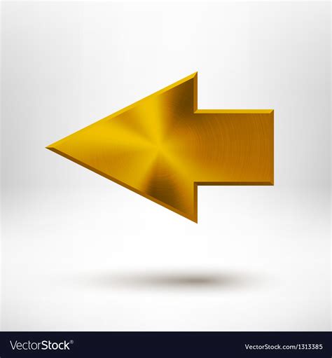 Left Arrow Sign With Gold Metal Texture Royalty Free Vector