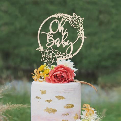 Oh Baby Floral Cake Topper Thistle And Lace Designs Inc