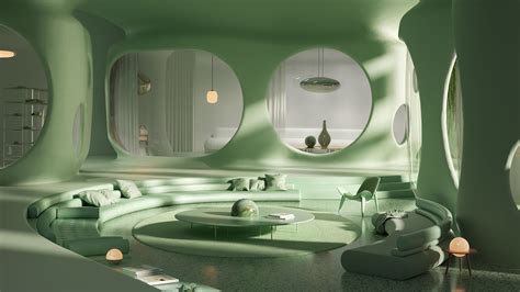 Zafran House Futuristic Living Room Interior Design Simply