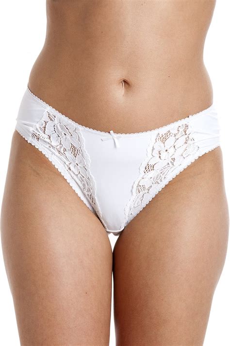 New Ladies Camille White Lace Mesh Womens Lingerie Knickers Briefs Sizes 10 20