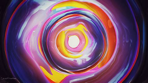 Liquid Lacza Digital Art Abstract Circle Artwork Vortex Colorful Spiral Wallpapers Hd