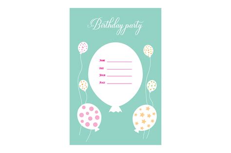 Birthday Party Invitation Template Svg Cut File By Creative Fabrica