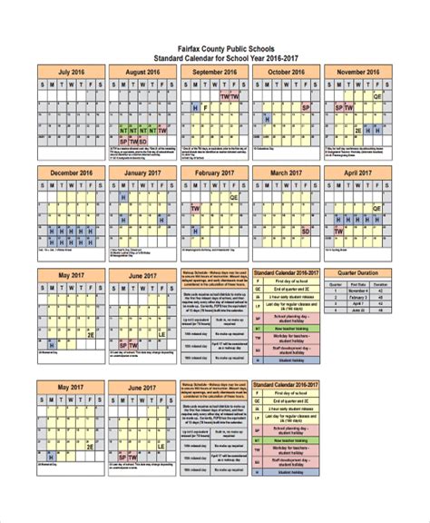 Free 9 Sample Teacher Calendar Templates In Pdf Ms Word