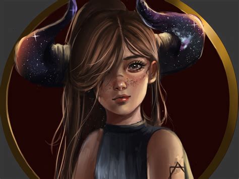 Wallpaper Horns Girl Devil Beautiful Fantasy Art Desktop Wallpaper