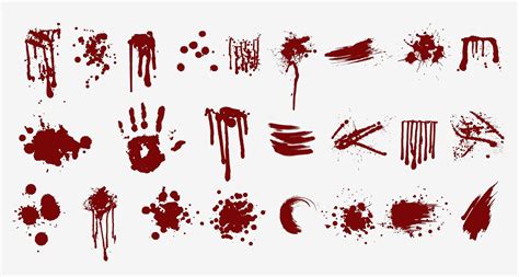 Various Blood Or Paint Splatters Prints And Splashes 1234064 Vector Art