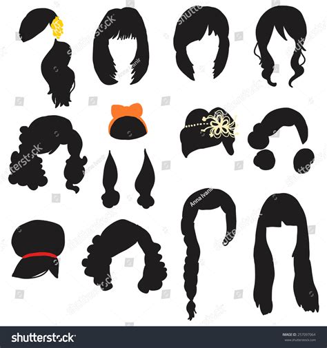 Styles Hair Silhouettes Woman Hairstyle Vector De Stock Libre De