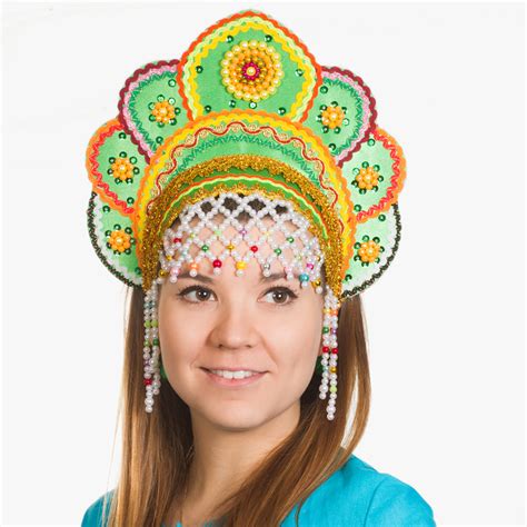Elena Kokoshnik Headdress Light Green Product Sku Z 144518