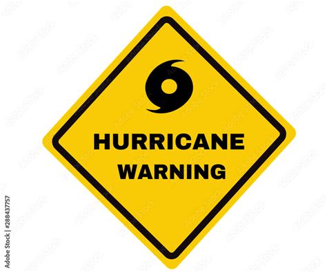 Accident Prevention Signs Caution Board With Message Hurricane Warning