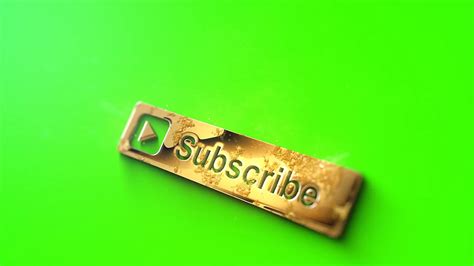 Golden Youtube Subscribe Button Green Screen Footage Free Youtube