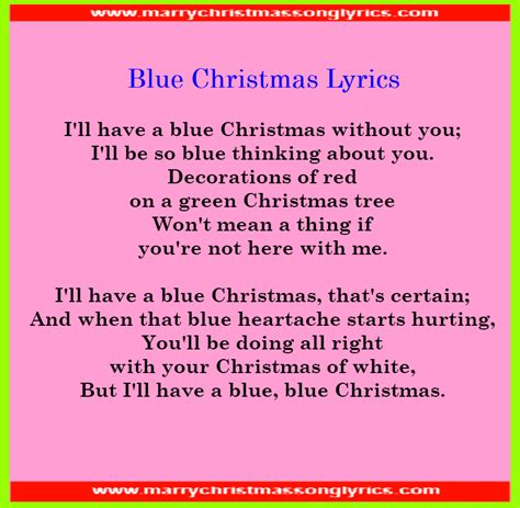 Blue Christmas Lyrics Download Pdf File Blue Christmas
