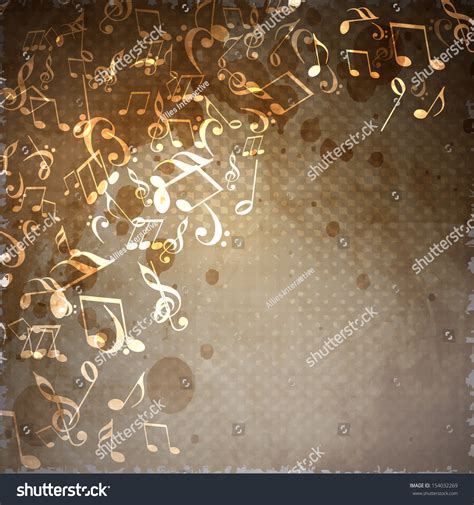 Shiny Musical Notes On Vintage Background Stock Vector Royalty Free