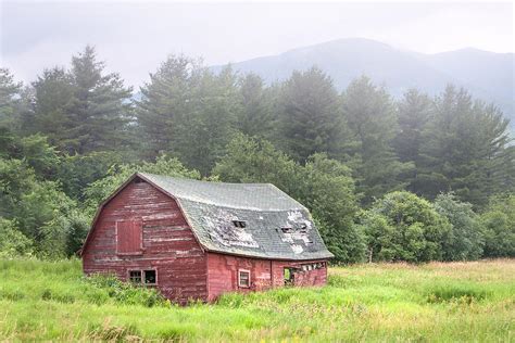 Rustic Landscape Red Barn Old Barn And Mountains Photograph By Gary