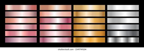 Silver Metal Bronze Gradient Set Luxury Stock Vector Royalty Free