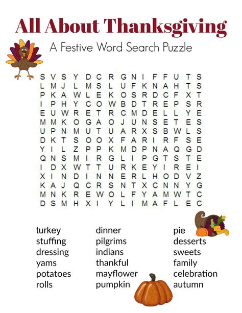Thanksgiving Game Puzzle Set Of 3 Crossword Word Search Etsy