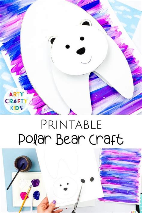 3d Polar Bear Winter Craft Polar Bear Winter Craft Polar Bear Winter