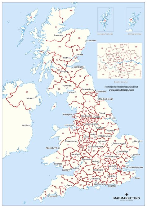 printable postcode map of uk