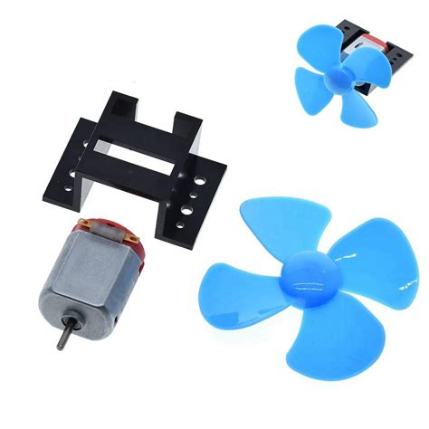 1set Dc Micro 130 Gear Motor With Fan Blade Small Propeller 3 6v For
