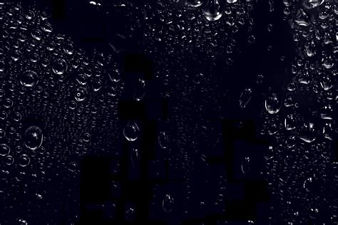 Water Drops On Black Background Abstract Dew Water Droplets On A