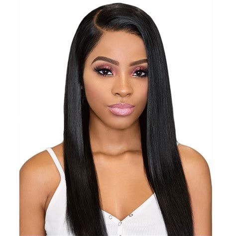 orgshine long straight black color synthetic wigs side part wig 24inch [46 off] rosegal