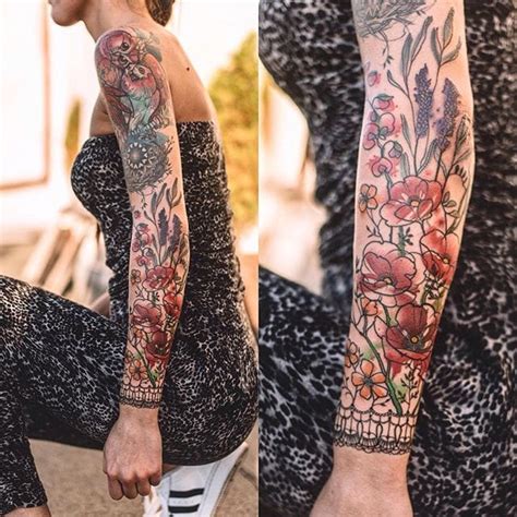 Tattoo Uploaded By Stacie Mayer • Abstract Watercolor Flower Sleeve By
