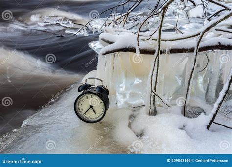 The Time That Shows That The Cold Month In January Stock Photo Image
