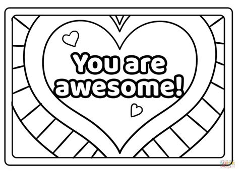You Are Awesome Encouraging Note Coloring Page Free Printable