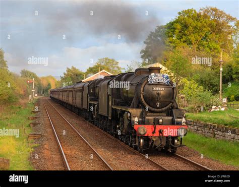 Preserved Black Five Steam Locomotive Number 48151 Heads The Highlands