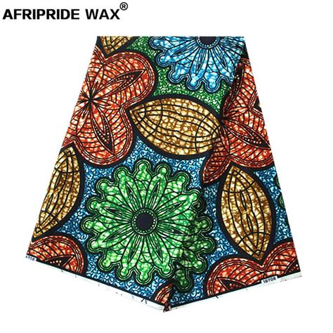 6 Yards African Wax Fabric 100 Cotton Material Dashiki Printed Real Floral For Dress Nigerian