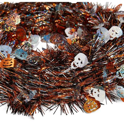 Halloween Tinsel Wreath Multi Big W