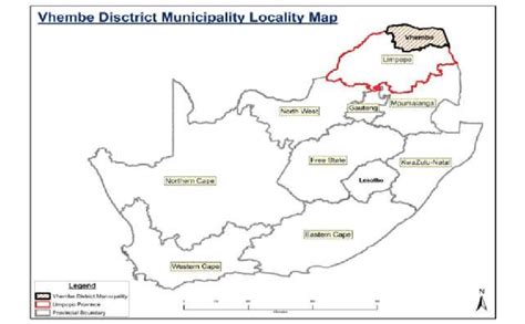 The Map Of South Africa Showing The Vhembe District Municipality In