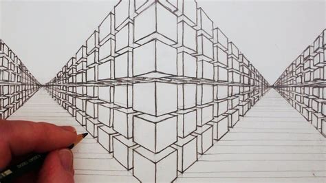 How To Draw A 3d Cube In Two Point Perspective In 2020 Perspective