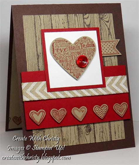 Stampin Up Language Of Love And Hardwood Valentines Day Card