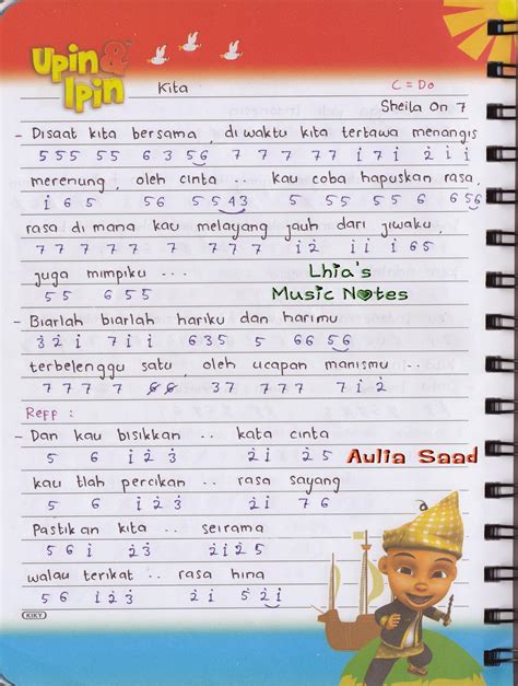 Not Angka Sheila On Kita Lhia S Music Notes