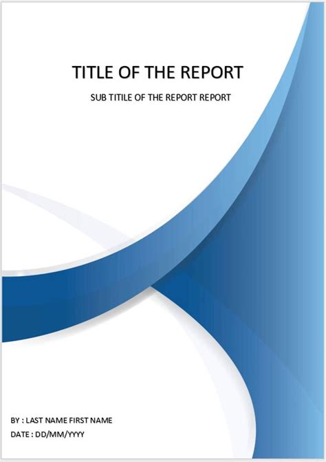 Cover Page Template In Word For Report Download Design Templates