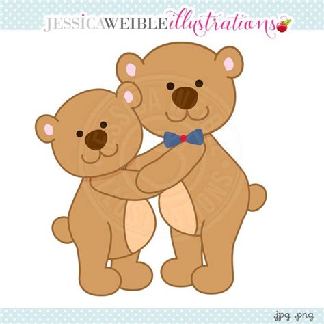Papa Bear Hugs Digital Clipart Jw Illustrations Clip Art Hug