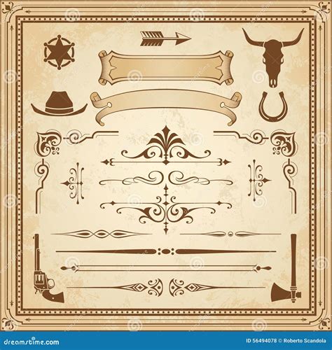 Vector Wild West Ornaments Stock Vector Illustration Of Generated