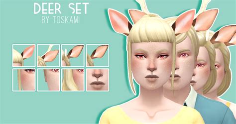 My Sims 4 Blog Deer Accessories And Makeup Set By Toskami