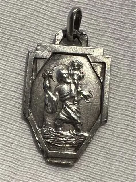 PETITE MEDAILLE RELIGIEUSE Ancienne Saint Christophe Argent