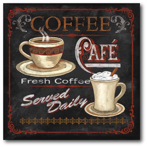 Coffee Café I Gallery Wrapped Canvas Wall Art 16x16