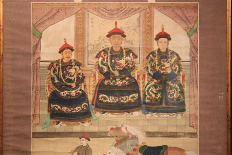 Fine Pair Of Chinese Ancestor Portraits Painted On Silk